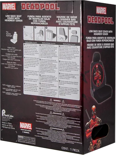 Miniatura 3 de Plasticolor 008669R01 Deadpool Repeater de Marvel Funda de asiento de espalda baja universal para coche, camioneta o SUV