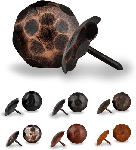 Miniatura 14 de Paquete de 25 clavos decorativos de 1,25 pulgadas de cabeza redonda grande – oxidados – sujetadores rústicos redondos hechos a mano para persiana