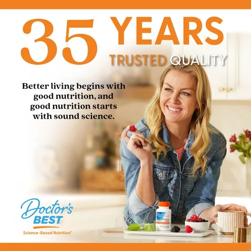 Miniatura 8 de Doctor's Best Folato totalmente activo con Quatrefolic400 mcg, estado de ánimo saludable, memoria, circulación, bienestar, 90 VC