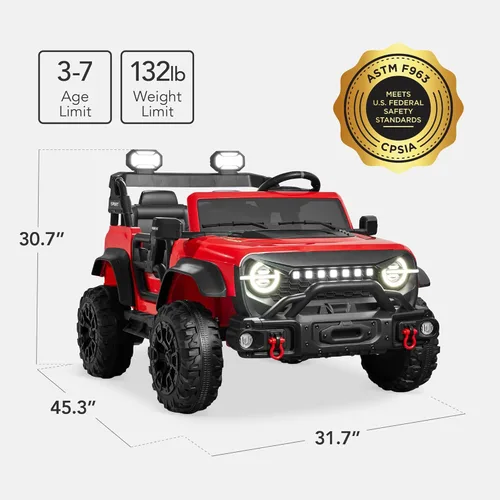 Miniatura 2 de Best Choice Products Camión de paseo eléctrico de 24 V para niños de 2 plazas con capacidad de peso de 132 lb, control parental, Bluetooth, luces