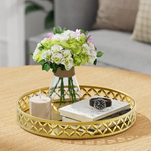 Miniatura 6 de Bandeja de tocador para encimera de baño, bandeja decorativa negra de 11 pulgadas, bandeja organizadora de encimera de baño para perfumes