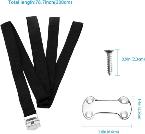 Miniatura 4 de Kit de Correa de Amarre Universal para Enfriadores, Kit de Amarre para Correas de Enfriadores, Correa de Amarre con Hebilla de Leva Compatible