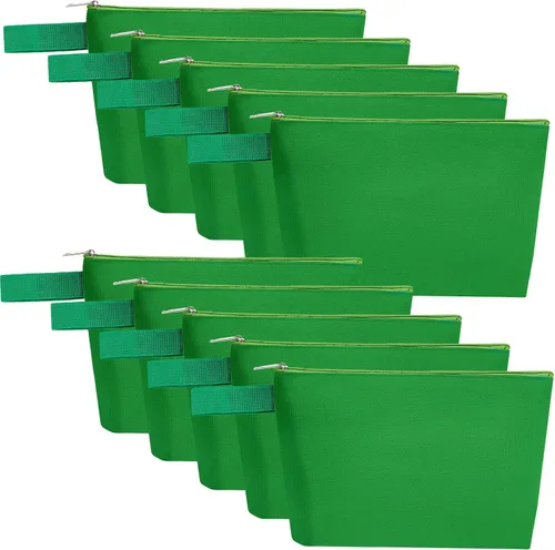 Miniatura 50 de 10 bolsas de maquillaje de lona de algodón con parte inferior y correa, bolsa de cosméticos multiusos con cremallera, bolsa de aseo de viaje, bolsa