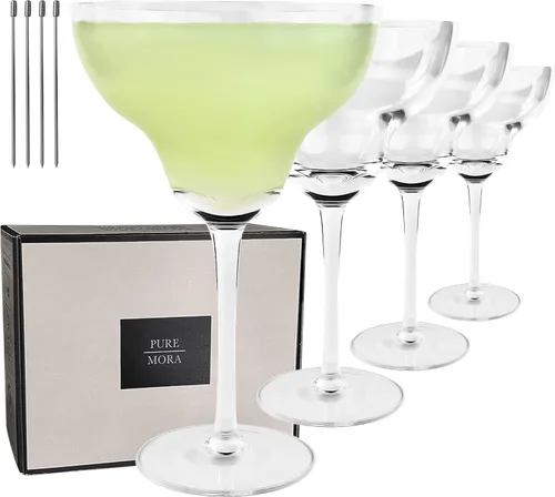 Miniatura 11 de MORA PURE Copas de Martini, Juego de 4 de 7 onzas - Cristal Premium Soplado a Mano para Cócteles, Martinis, Bar en Casa, Cosmos, Gimlet, Fiestas