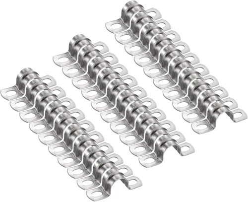 Miniatura 58 de HARFINGTON 10 abrazaderas de conducto de 5/16 pulgadas y 0.315 in, abrazadera de tubo M8 U, correa de tubo rígida de acero inoxidable, soporte