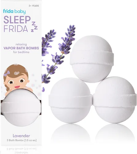 Frida Baby Bombas de baño naturales para dormir, bombas de baño de aceite esencial de lavanda para la hora de acostarse, bombas de ducha relajantes