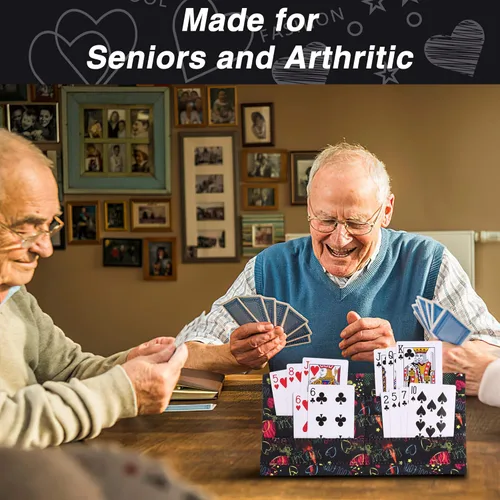 Miniatura 2 de SeptCity Soportes de Cartas para Jugar Cartas, Estilo Amor Soporte Plegable de Cartas Manos Libres para Bingo Canasta 5 Crowns Póker UNO Accesorio