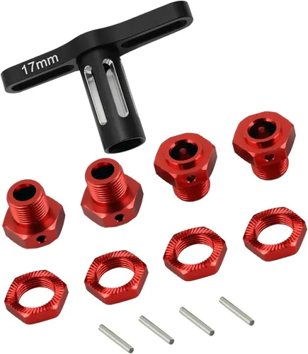 Tuercas de rueda de aluminio de 0.669 in, bujes hexagonales de rueda y llave de rueda para 1/10 Kraton 4X4 4S V2 BLX, Outcast 4X4 4S V2 BLX,