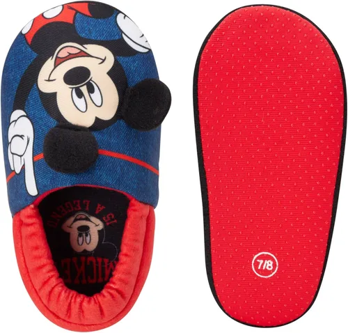 Miniatura 5 de Disney Boys Mickey Mouse Slippers Cozy Plush Fuzzy Slippers Non-Slip Non-Skid Slippers for Boys ToddlerLittle Kid