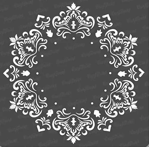 Miniatura 2 de CrafTreat Plantillas de mandala reutilizables para pintar en madera, lienzo, papel, tela, piso, pared y azulejos, azulejos florales, 12 x 12