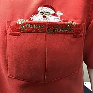 Miniatura 5 de Bamboo Cay Camisa de Navidad con botones bordados de Papá Noel para hombre