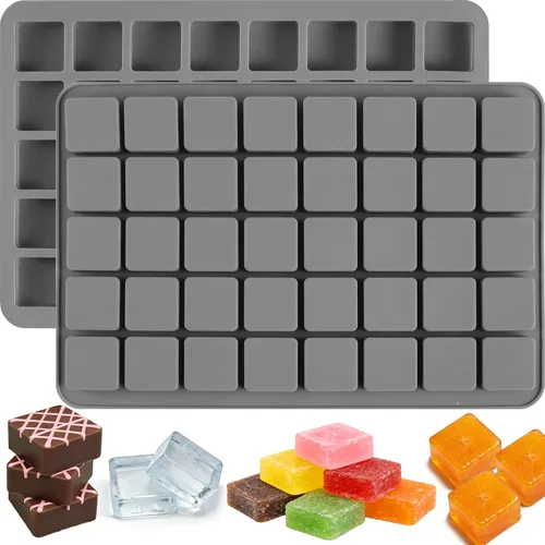 Miniatura 9 de Molde de silicona cuadrado para chocolate, cubitos de hielo, 100 cavidades Molde cuadrado de chocolate para caramelos duros, gelatina, gomitas