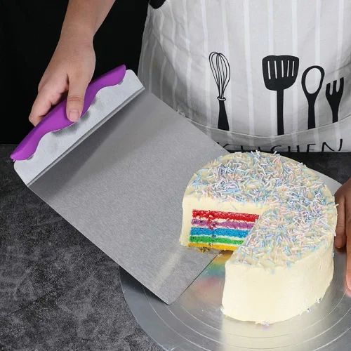 Miniatura 5 de Bandeja de transferencia de pizza de acero inoxidable para repostería, herramienta para hornear, placa móvil, pala elevadora de pasteles