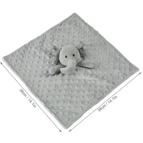 Miniatura 2 de BORITAR Manta de seguridad para bebé de elefante, suave manta de punto minky con bonito patrón de animales, manta de peluche para recién nacido