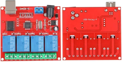 Miniatura 7 de Diyeeni Módulo de relé de interruptor de control USB de 4 canales de 12 V, controlador de interruptor de placa de relé, placa de expansión