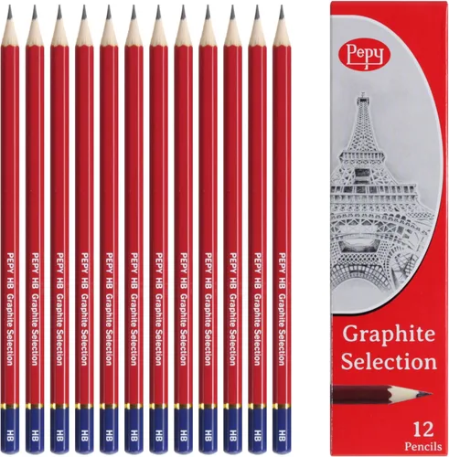 Miniatura 13 de Pepy Lápices de dibujo profesionales de grafito, juego de 12 lápices de plomo negros preafilados B; perfectos para dibujar, dibujar y sombrear