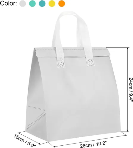 Miniatura 2 de PATIKIL Bolsas aisladas para llevar, 25 bolsas térmicas aislantes de comestibles de 9.4 x 5.9 x 10.2 pulgadas para entrega de alimentos congelados