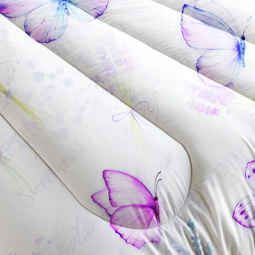 Miniatura 5 de Juego de edredón de mariposa tamaño individual para niñas, niños y adultos, juego de ropa de cama con patrón de flores de lavanda, juego de cama