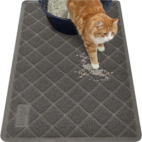 Miniatura 25 de Gorilla Grip - Tapete para atrapar la arena del arenero de gatos, 100% impermeable, fácil de limpiar, respaldo texturizado, suelos más limpios, se