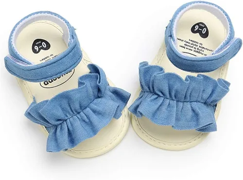 Miniatura 5 de COSANKIM Sandalias de verano para bebés y niñas con suela suave de flores, zapatos de vestir para cuna, recién nacidos, para recién nacidos