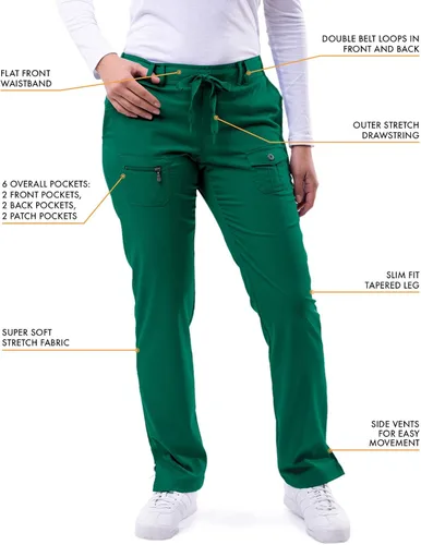 Miniatura 4 de Adar Pro - Conjunto para mujer camiseta con cuello en V y pantalones con múltiples bolsillos para trabajo ropa de enfermera
