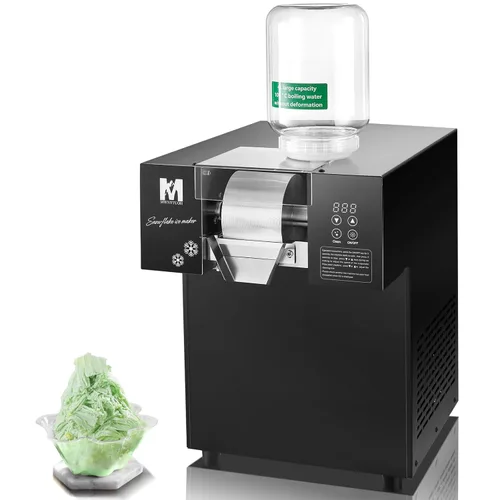 Máquina de hielo en copos de nieve, 485.0 LBS/24H, 1000W, máquina de hielo rallado, enfriamiento rápido, material de acero inoxidable de grado