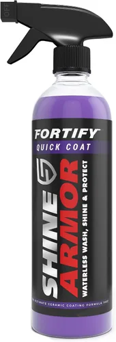 SHINE ARMOR Fortify Quick Coat - Spray de revestimiento de cerámica 3 en 1 (8 onzas) | Lavado sin agua, brillo y protección | Cera hidrofóbica para