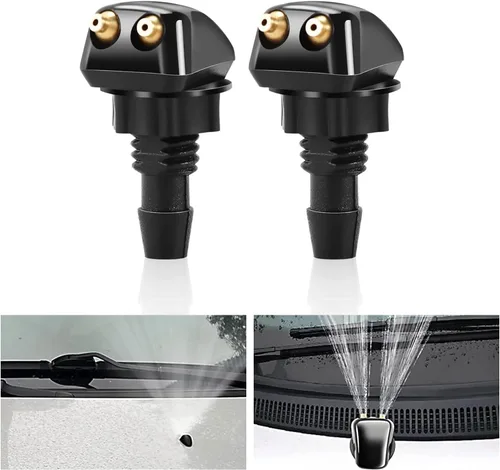 2 PCS Boquillas para Limpiaparabrisas Delantero de Automóvil, Boquilla Rociadora de Columna Recta de Doble Orificio, Pulverización Uniforme Limpia