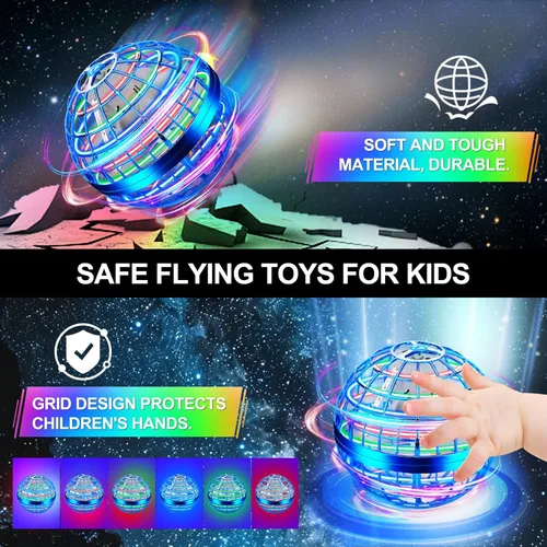 Miniatura 7 de Vantexi Juguete de bola de orbe volador, LED de paracaídas mejorado 2026, mini bola de gravedad mágica controlada a mano, boomerang de globo