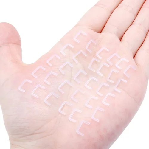 Miniatura 3 de Hoeudjo Anillos de tabique transparentes para tabique 16G, joyería de piercing de tabique de plástico para el trabajo, deportes, resonancia magnética