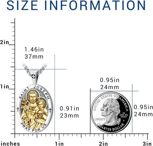 Miniatura 82 de Eusense San Miguel San Cristóbal San Benito San Judas Virgen María Collar chapado en oro 925 joyería religiosa para hombres y mujeres, collar