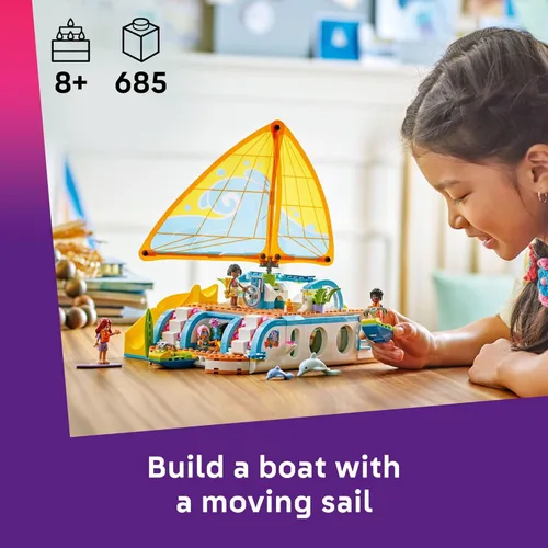 Miniatura 2 de LEGO Friends 42664 - Juguete de construcción de aventura de viaje, barco de juguete con figuras de delfines juguetones y 4 minidollos, idea