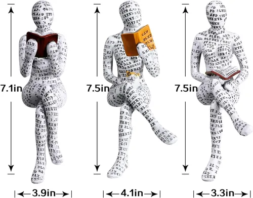 Miniatura 2 de Estatua de dama de lectura, estatua de dama decorativa femenina, estatua de pensador, escultura estética para habitación, estantería, escritorio