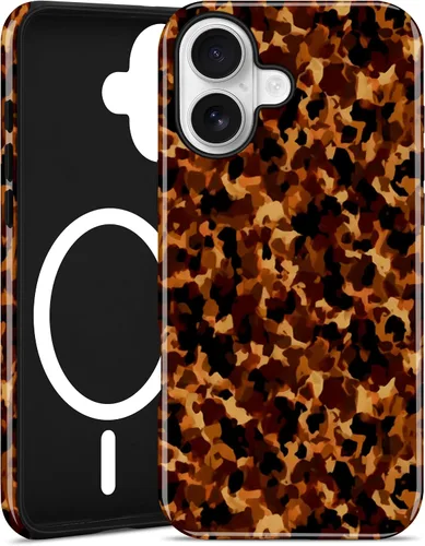 Miniatura 108 de Jusy Compatible con MagSafe Brown Tortoise Shell Print Phone Case para iPhone 7/8/SE, funda protectora magnética de lujo de TPU suave