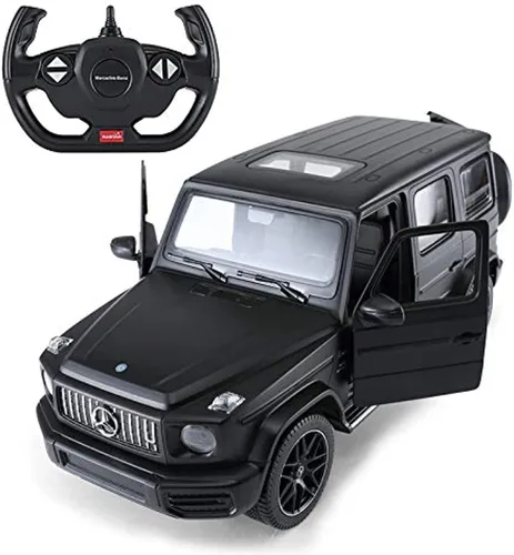 RASTAR Coche de Control Remoto Todoterreno, 1:14 Mercedes-AMG G63 R/C Coche de Juguete Todoterreno, Puertas Abiertas/Luces Funcionales - Negro/2.4Ghz