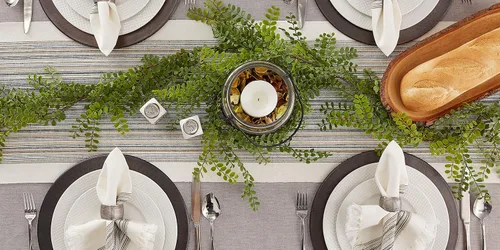 Miniatura 6 de DII Everyday Collection - Mantel de mesa con flecos, camino de mesa, 14 x 72 pulgadas, color negro