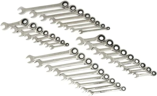 Miniatura 3 de GEARWRENCH Juego de llaves de trinquete estándar y rechonchas, SAE y métricas de 34 piezas - 85034