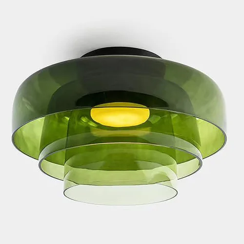 Miniatura 13 de Jowjut Luces de Techo de Montaje al Ras 1-Luz Cristal Gris Luces de Montaje al Ras 2-Capas Pantalla Mediados del Siglo Isla de Cocina Lámparas