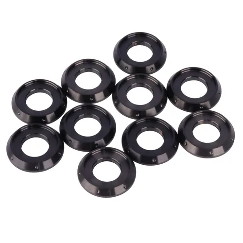 Miniatura 5 de 10Pcs Arandela de brida de titanio M5 M6 M8 M10 para motocicleta y automóvil (Negro, M8)