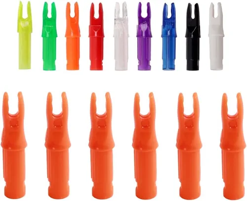 Miniatura 8 de 50 paquetes de flechas de arco con encoques - Insertos de flecha para flechas de carbono. Encoques de flecha de plástico de.244/6.20mm para tiro