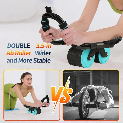 Miniatura 2 de Tixahi Rodillo para Abdominales con Temporizador y Alfombrilla para Rodillas, Rueda Abdominal de Rebote Automático para Entrenamiento en Casa