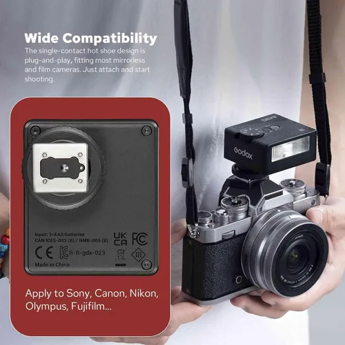 Miniatura 3 de Godox Flash iM30 para Canon/Sony/Fujifilm/Nikon/Panasonic/Olympus, GN15 con 7 niveles de potencia flash, control óptico S1/S2, mini flash de cámara