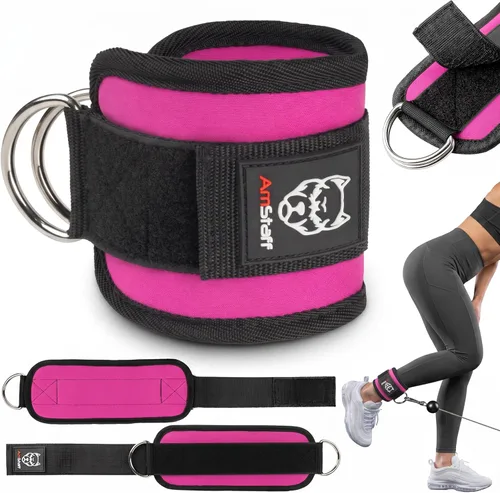 Miniatura 9 de AmStaff Fitness Correas de tobillo para máquinas de cable – Puños acolchados de gimnasio para entrenamientos de glúteos, piernas y glúteos