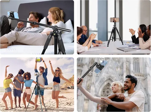 Miniatura 9 de Elitehood Trípode para iPhone para grabación de video aérea [resistente y ultraestable], brazo horizontal largo extensible de 25 pulgadas, soporte