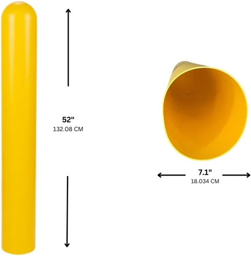 Miniatura 3 de Innoplast BollardGard 7" x 52" Round Top Bollard Cover Packs Amarillo sin cinta