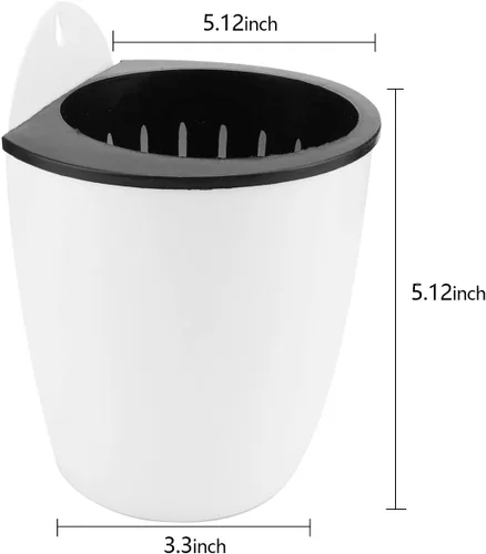 Miniatura 5 de Jucoan Paquete de 9 macetas colgantes de pared de riego automático para plantas de interior, maceta perezosa de plástico blanco de 5 pulgadas con 9