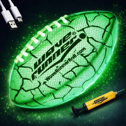 Miniatura 11 de Wave Runner Balón de fútbol LED impermeable que brilla en la oscuridad para niños, adolescentes y adultos - Fútbol iluminado incluye bomba