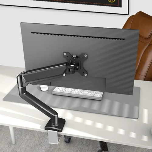 Miniatura 2 de Soporte de escritorio de brazo de monitor único para monitor de pantalla de 17-32 pulgadas, abrazadera de brazo de altura ajustable, rotación de 360