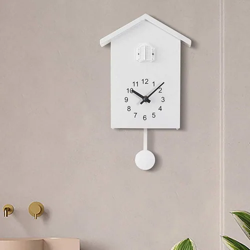 Miniatura 7 de Reloj de cuco moderno, diseño inspirado en canción de pájaros, reloj de pared para sala de estar, dormitorio de niños, cocina, oficina, decoración
