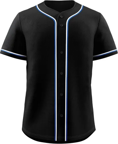 KXK Camiseta de béisbol en blanco para hombre, camisas casuales con botones, manga corta, uniforme deportivo de equipo activo
